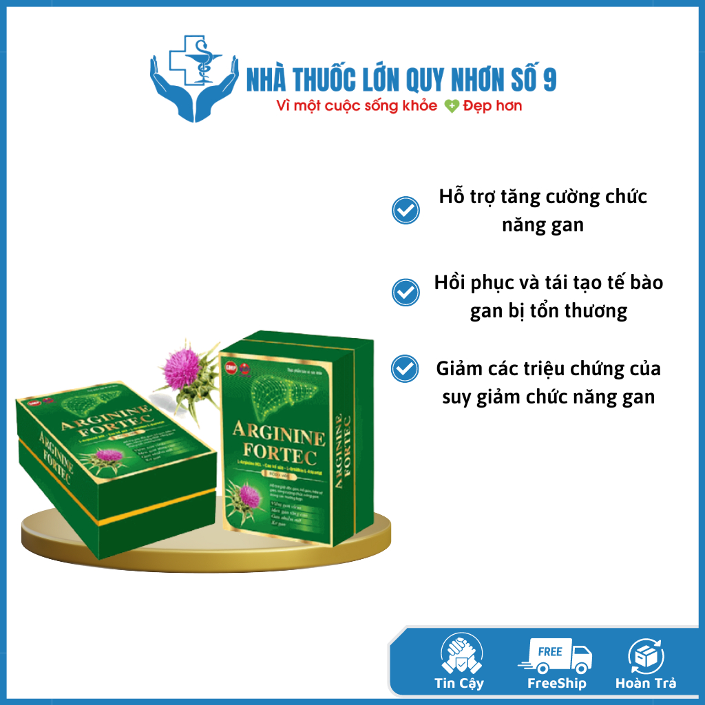 Bổ gan Arginine Fortec Vạn Tam 30 viên - Giúp bảo vệ gan, giảm xơ gan, men gan cao hiệu quả