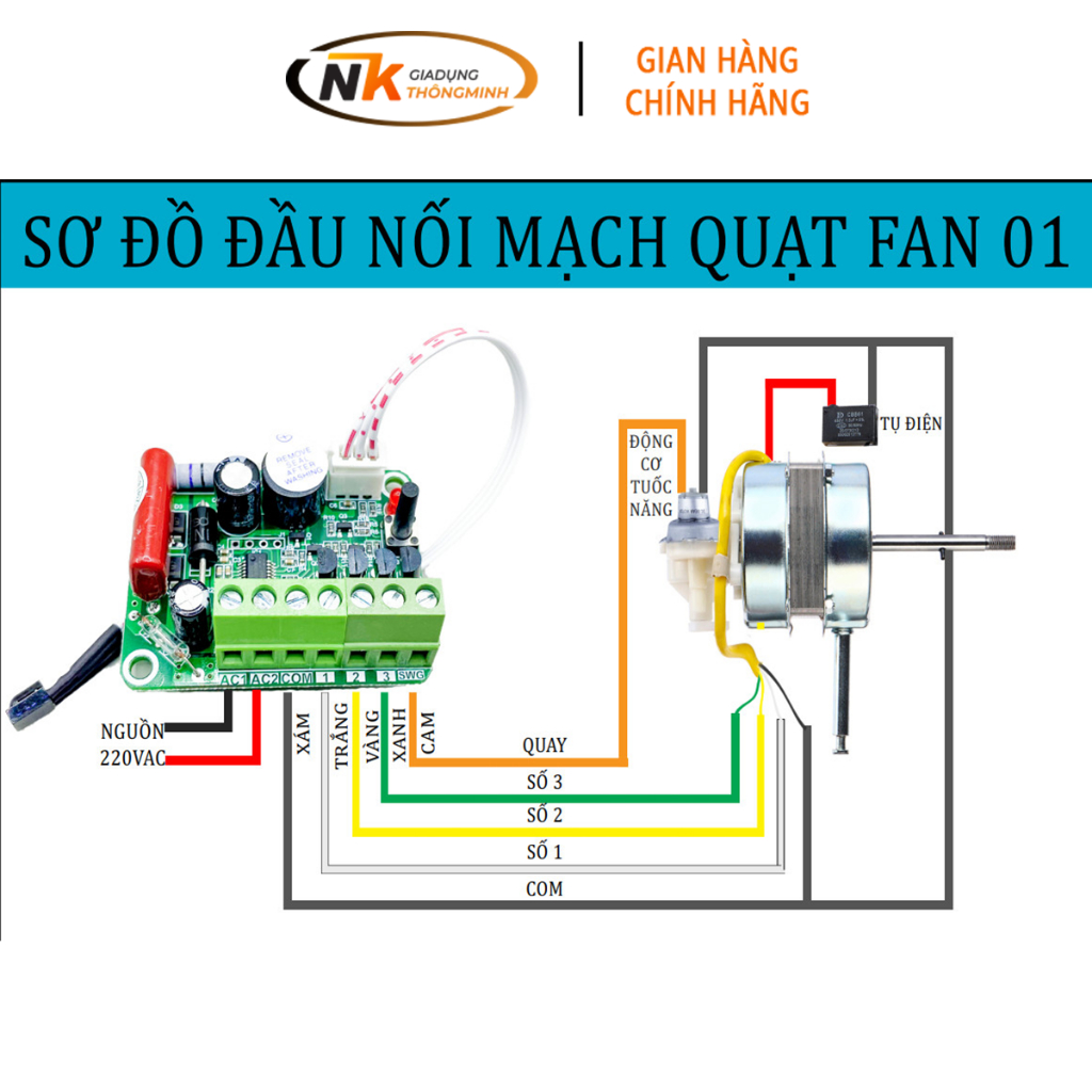 Mạch Điều Khiển Quạt Từ Xa NK Fan 01 ( Điều khiển được mọi loại quạt )