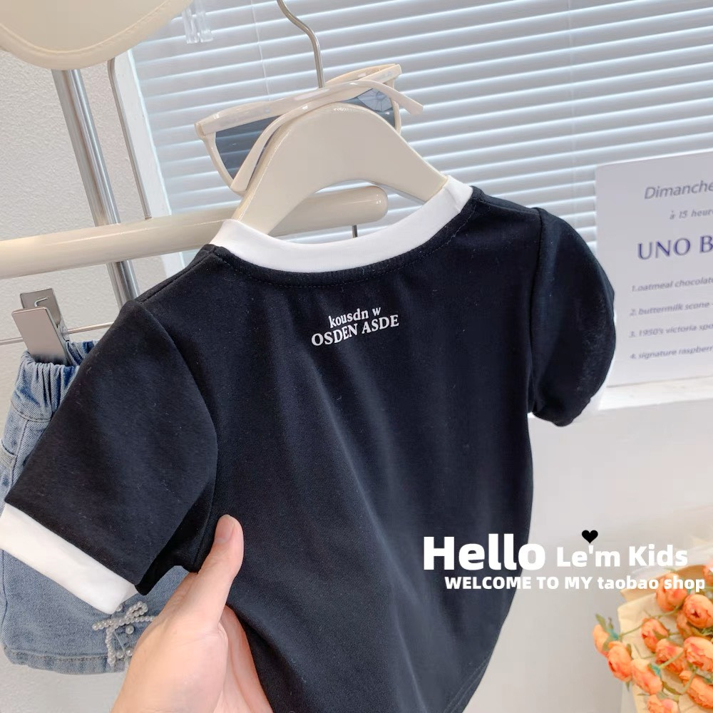 Áo Cho Bé Gái HML Chất Thun Tăm Lạnh HÌNH TIM Dễ Thương Áo Bé Gái Size Đại 10 Đến 40 Kg A9