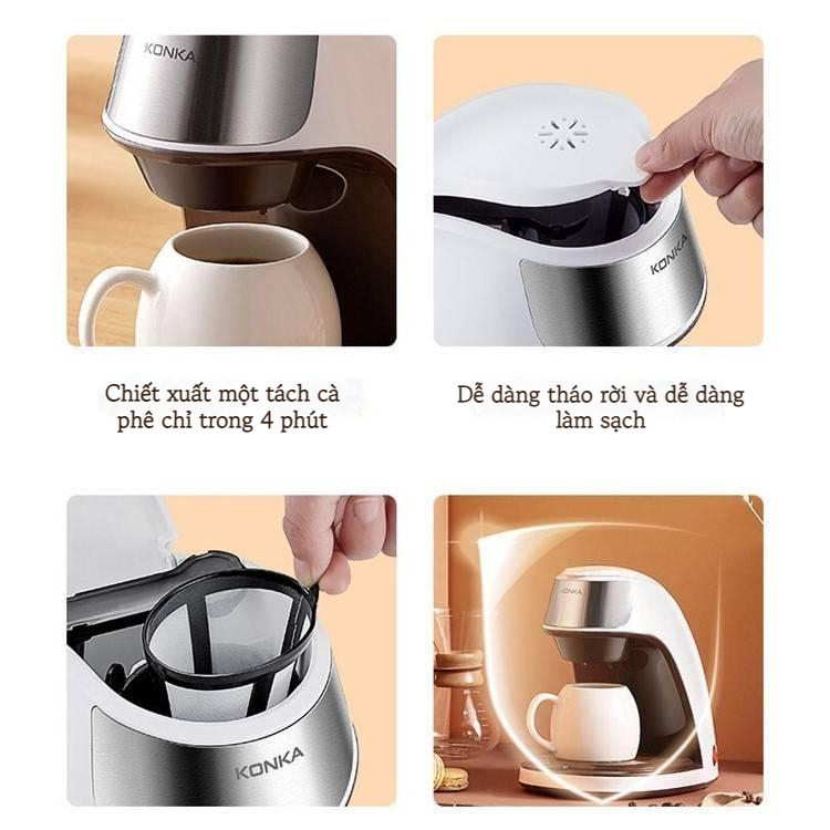 Máy pha cà phê KONKA KCF-CS2  | Máy pha cà phê Tự động 300ml | Hàng Nhập Khẩu Bảo hành 6 tháng