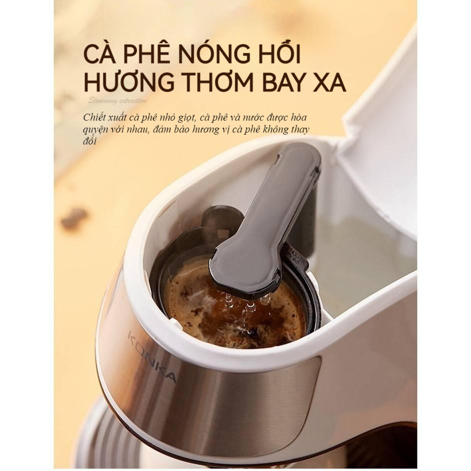 Máy pha cà phê KONKA KCF-CS2  | Máy pha cà phê Tự động 300ml | Hàng Nhập Khẩu Bảo hành 6 tháng
