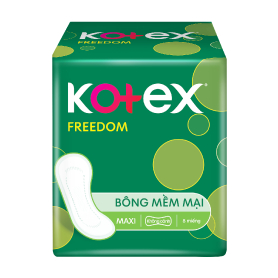 Băng Vệ Sinh Kotex Freedom Maxi không Cánh Mặt Bông 23cm (8 miếng/ gói)