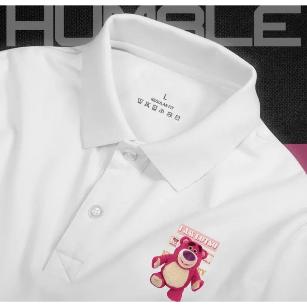 ÁO POLO NAM NỮ PHỐI HOẠ TIẾT GẤU HỒNG LOTSO SIÊU ĐỈNH-CHẤT VẢI CÁ SẤU SIÊU MÁT MẺ