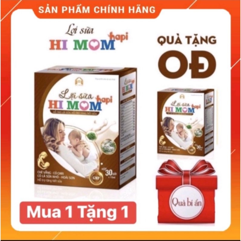 LỢI SỮA HI MOm HAPI Hộp 30 gói Giúp Nhiều Sữa,Mát Sữa ,Sữa Đặc,Thông Tắc Sữa Chính Hãng