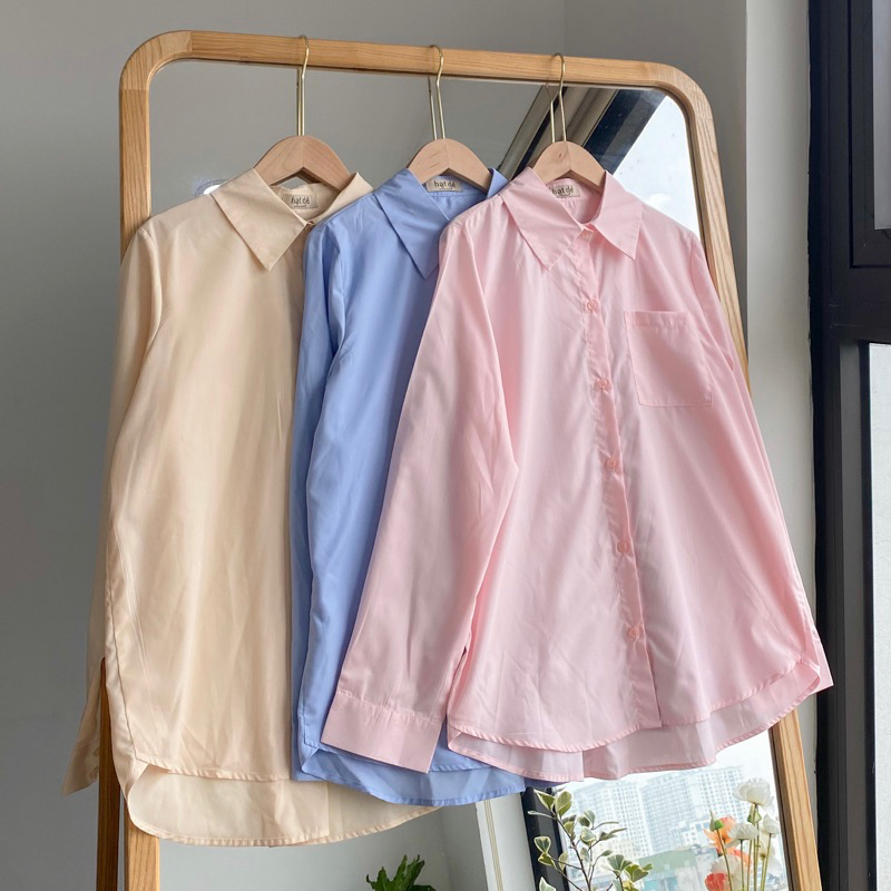 Sơmi dáng basic chất thô cotton (SƠMI HÀ)