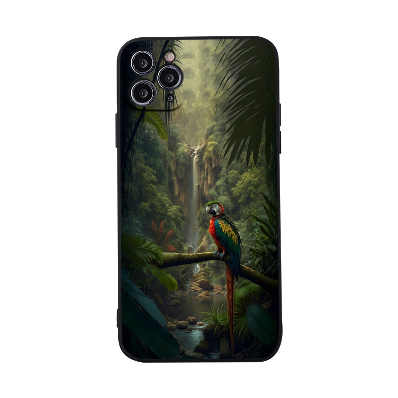 Ốp Điện Thoại Mềm Vẹt cực xinh trong  rừng rậm iphone 14 13 12 11 Pro Max X XR Xs Max 8 7 6 6s Plus q690