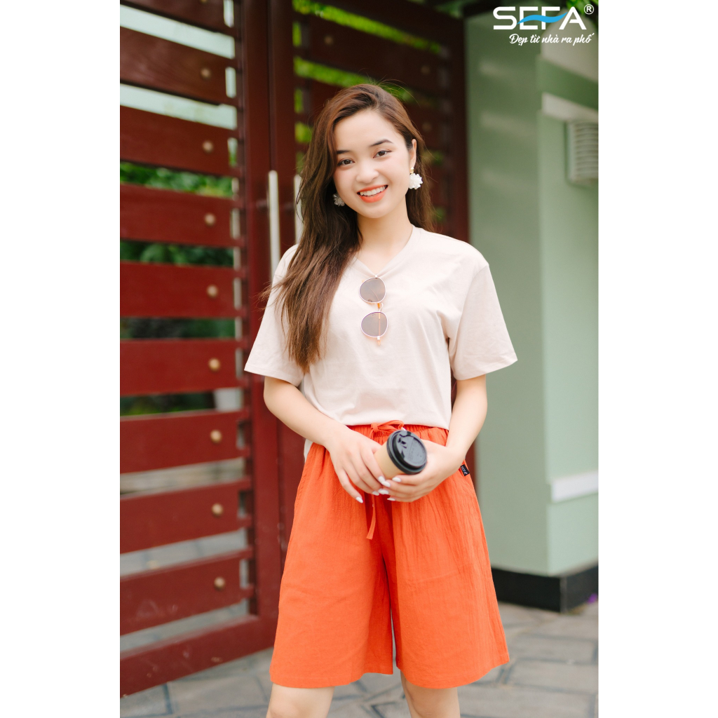 Áo phông nữ trơn SEFA chất liệu cotton cao cấp, trẻ trung, thoải mái 20002142487