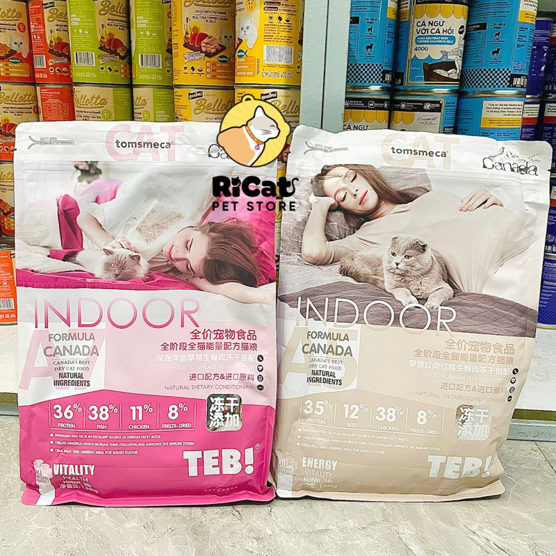 Hạt Mix Thịt Đông Khô TEB-A Cao Cấp Cho Mèo, Dinh Dưỡng Hoàn Hảo - Túi Hãng 1,36kg