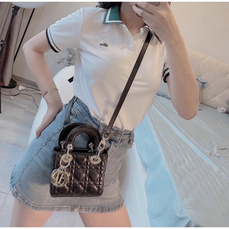 Áo Polo Nữ Trắng Cổ Xanh Hàng Thiết Kế, Áo Thun Nữ Polo Năng Động Cá Tính Hàng Xuất Dư / Hàng Nữ