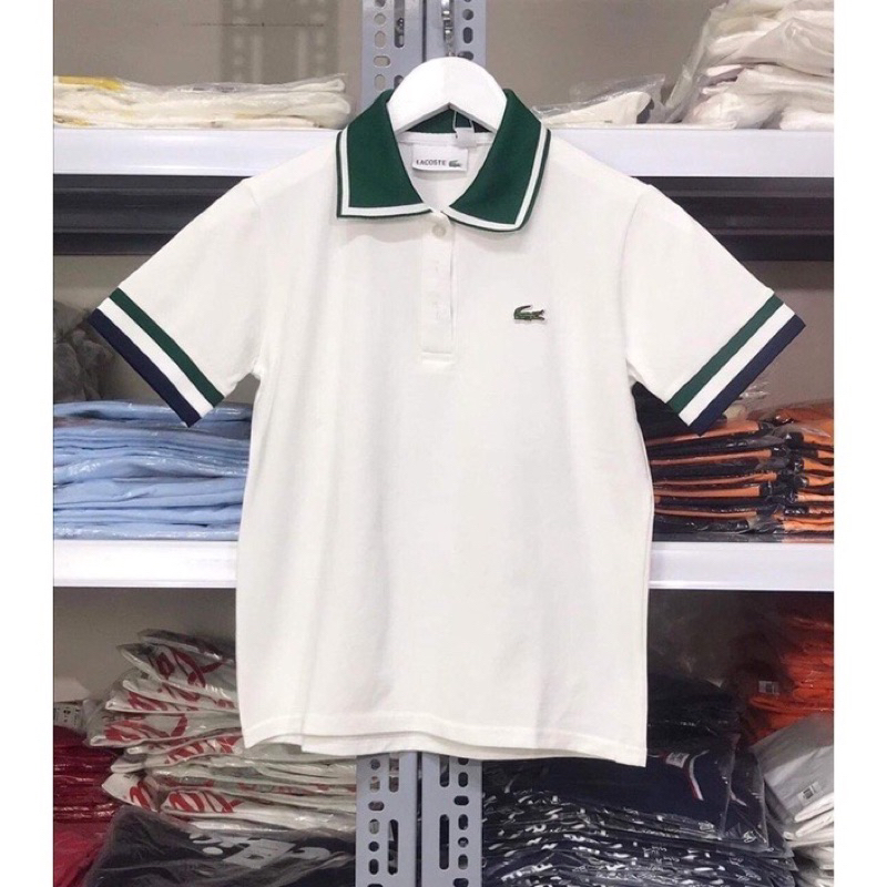 Áo Polo Nữ Trắng Cổ Xanh Hàng Thiết Kế, Áo Thun Nữ Polo Năng Động Cá Tính Hàng Xuất Dư / Hàng Nữ