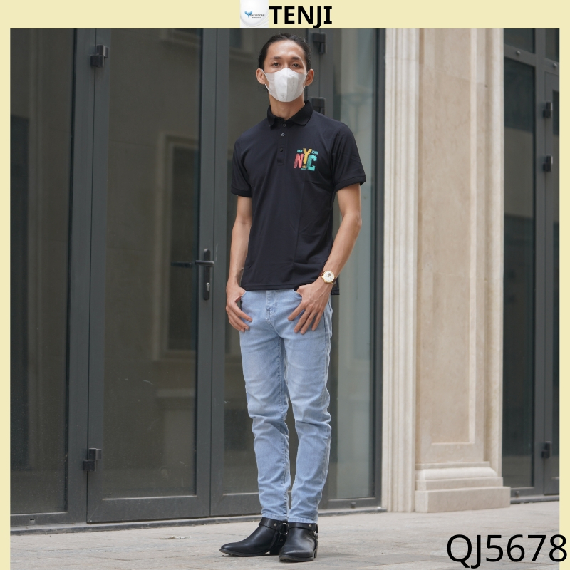 Quần Jean Nam Chất Bò QJ5678 ,rin nam xanh trơn wash sáng trẻ trung cá tính