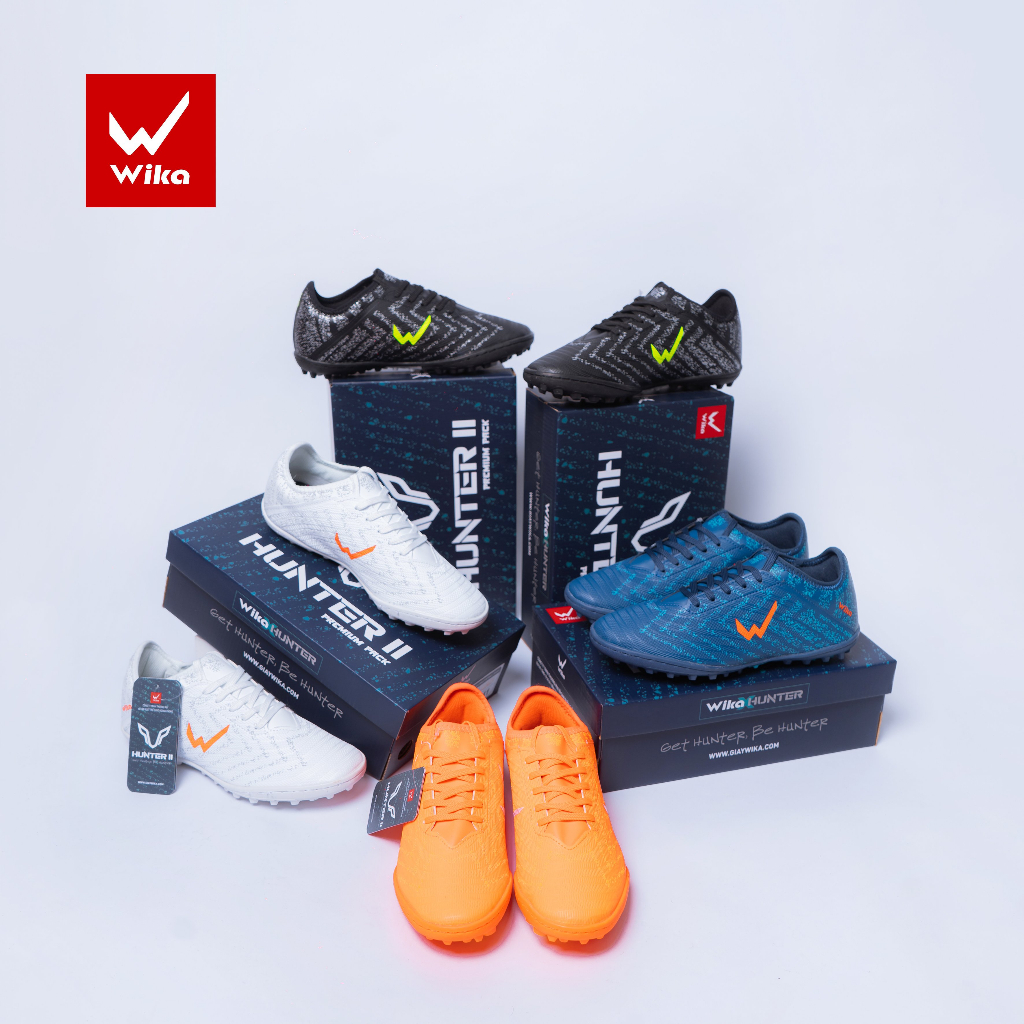 Giày Đá Bóng Wika Hunter II Chính Hãng, Giày Bóng Đá Sân Cỏ Nhân Tạo Đã Khâu Full Đế