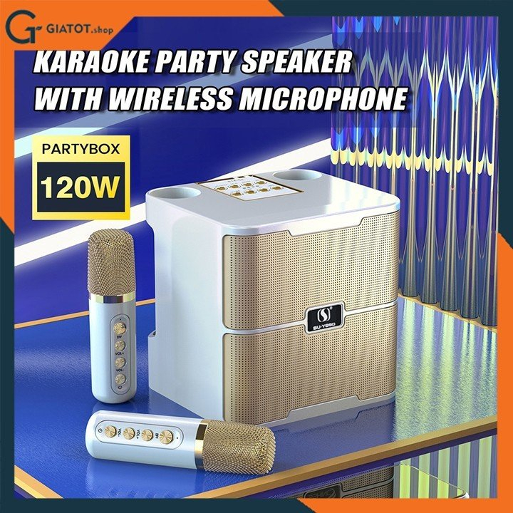 Loa bluetooth karaoke SU-YOSD YS-213 tặng kèm 2 micro không dây cao cấp