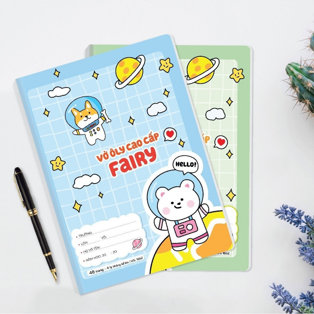 Lốc 10 Vở 4 ôly Fairy 48 trang Hải Tiến 1862 - Tặng tẩy chì