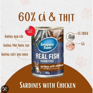 [RẺ NHỨC NÁCH] Pate lon SnappyTom Real Fish 400g