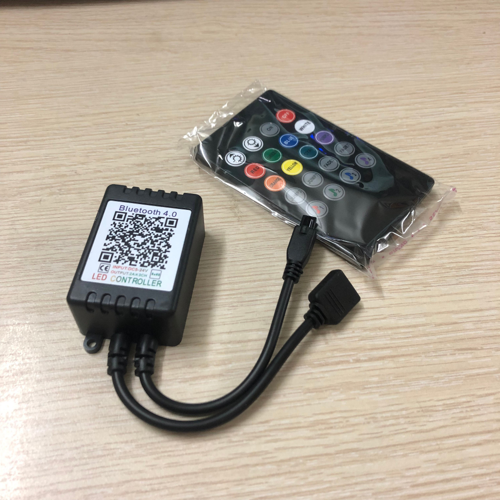 Mạch led mini dùng app cảm biến âm thanh kèm điều khiển 24 phím dùng cho led rgb 5050 3528