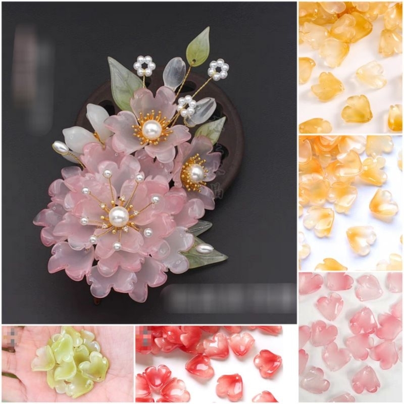 Set 10 cánh hoa mẫu đơn 20x20mm - Nguyên liệu làm cài tóc cổ trang, đồ thủ công