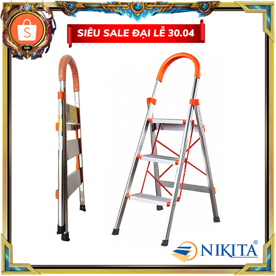 Thang ghế Inox gia đình - xếp gọn - Chính hãng NIKITA - IN03