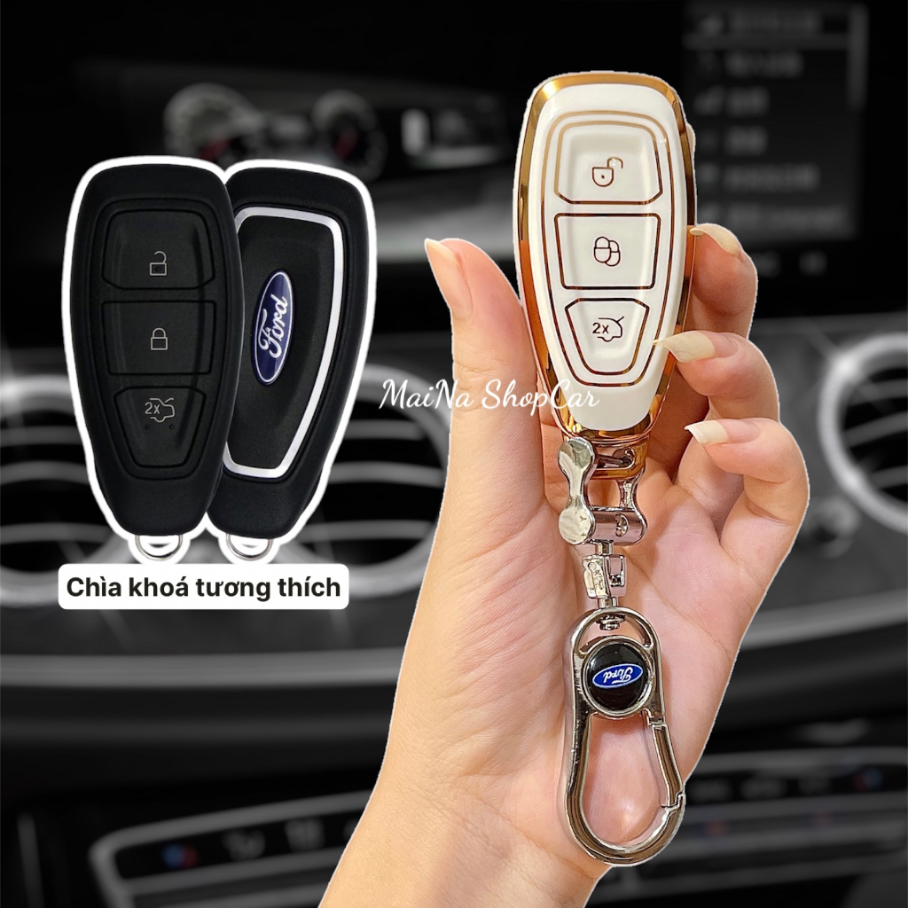 Ốp Chìa Khóa Xe Ford Focus,Fiesta, Ecosport 2014- 2017 - Chất liệu TPU cao cấp