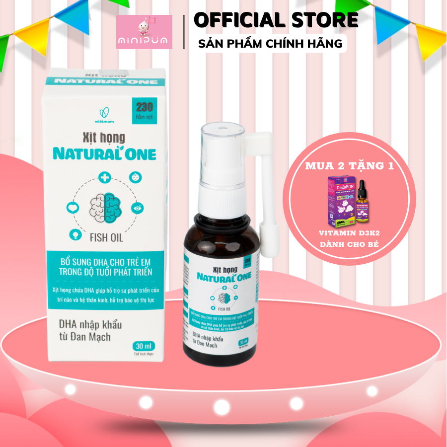 DHA cho bé Natural One 30ml bổ sung vitamin, vitamin DHA giúp trẻ thông minh,phát triển trí não toàn diện Mini Pum