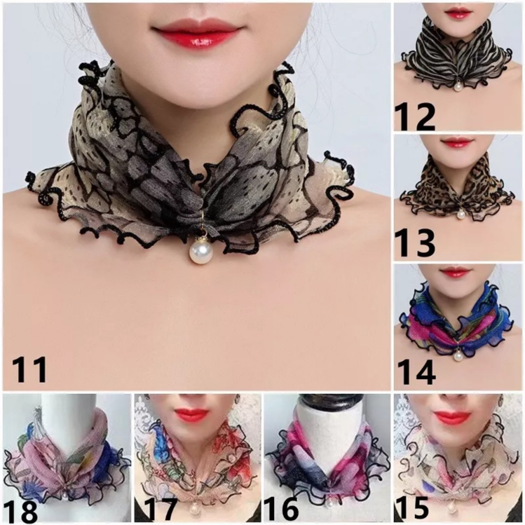Khăn Choàng Siêu Bền Thời Trang Dự Tiệc Cho Nữ,Khăn Choàng Cổ Viền Bèo Tinh Tế In Họa Tiết Đính Ngọc