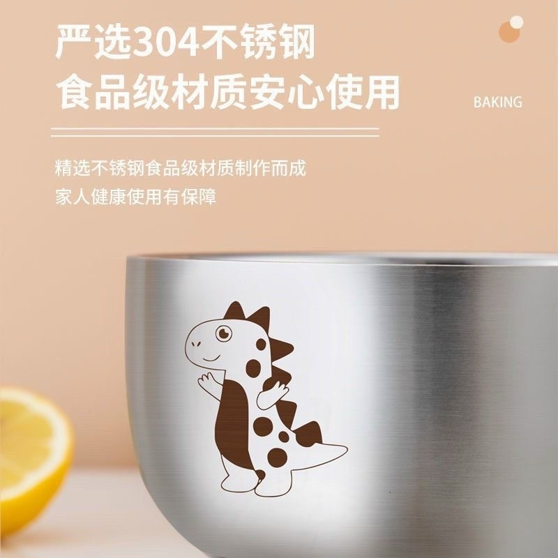 Set Bát Inox Chống Nóng Kèm Muỗng Hình Thú Cho Bé