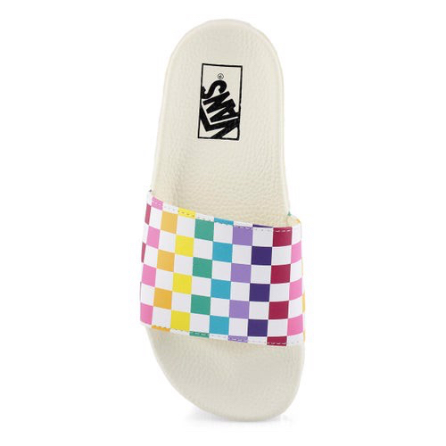 Dép Quai Ngang Vans Party Checkerboard Black/Multicolor Fullbox