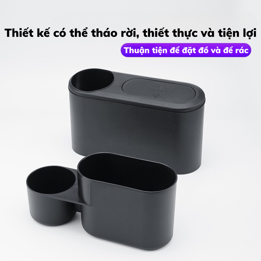 Thùng rác mini gắn cửa ô tô Có nắp chống Mùi,Rơi Vãi, Kết Hợp đựng chai nước,ô dù. dễ dàng tháo lắp để vệ sinh