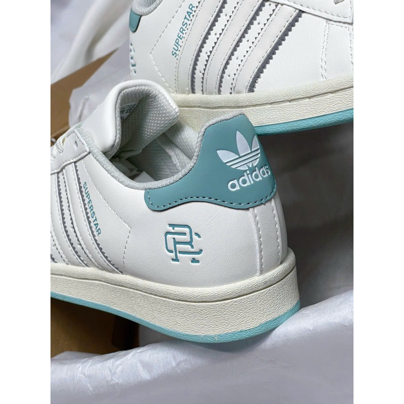 Giày sneaker superstar 2023 trắng phối xanh