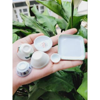 Chén - Dĩa Sứ cho Mô hình nấu ăn mini Hoặc trưng trong dollhouse,miniature