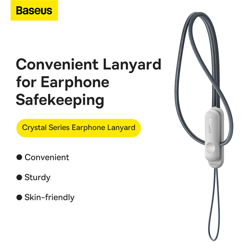 Dây Treo Tai Nghe Tiện Lợi Baseus Crystal Series Earphone Lanyard Gray