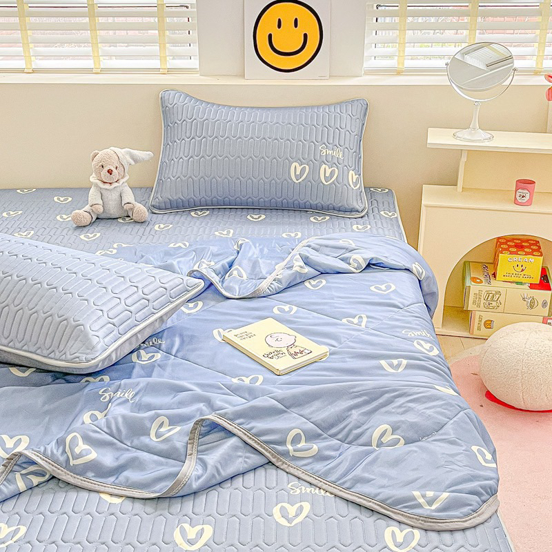 Set chiếu điều hoà latex 5D túi rút IGUN BEDDING kèm chăn thun lạnh ( chun cài 4 góc )