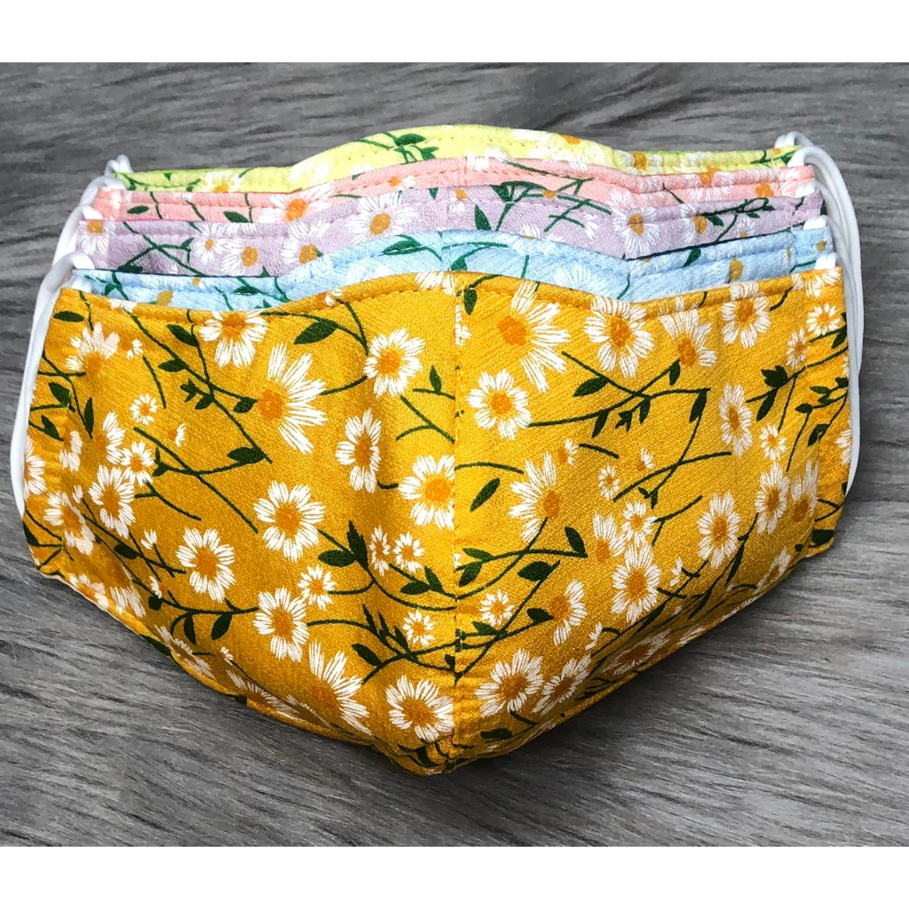 Combo 5 khẩu trang vải xốp , chống nắng ,họa tiết bông ,thương hiệu cao cấp Ý Vy , ảnh thật , bảo đảm giao đúng hà