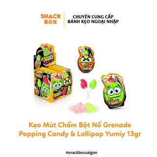 Sale xả kho kẹo mút chấm bột nổ grenade popping candy & lollipop yumiy 13gr