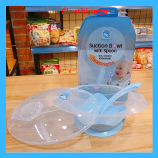Bộ bát ăn dặm đế dính kèm thìa KuKu