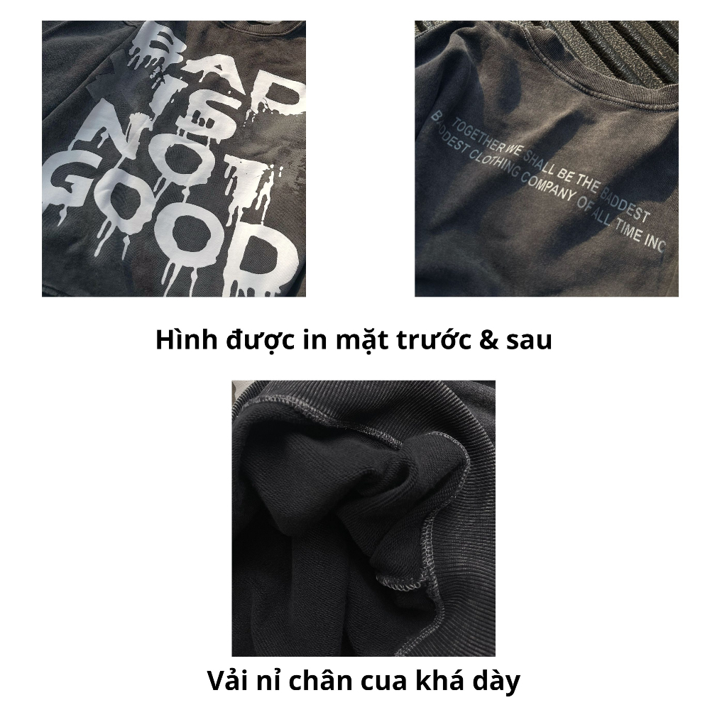 Áo Sweater nỉ chân cua loang xám BAD form rộng nam nữ_SSSTore | BigBuy360 - bigbuy360.vn