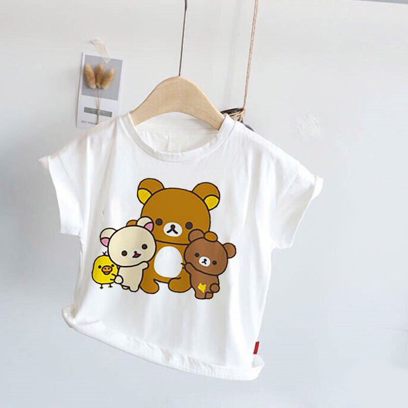 Áo Thun In Hình Gấu Rilakkuma Dễ Thương Unisex Nam Nữ