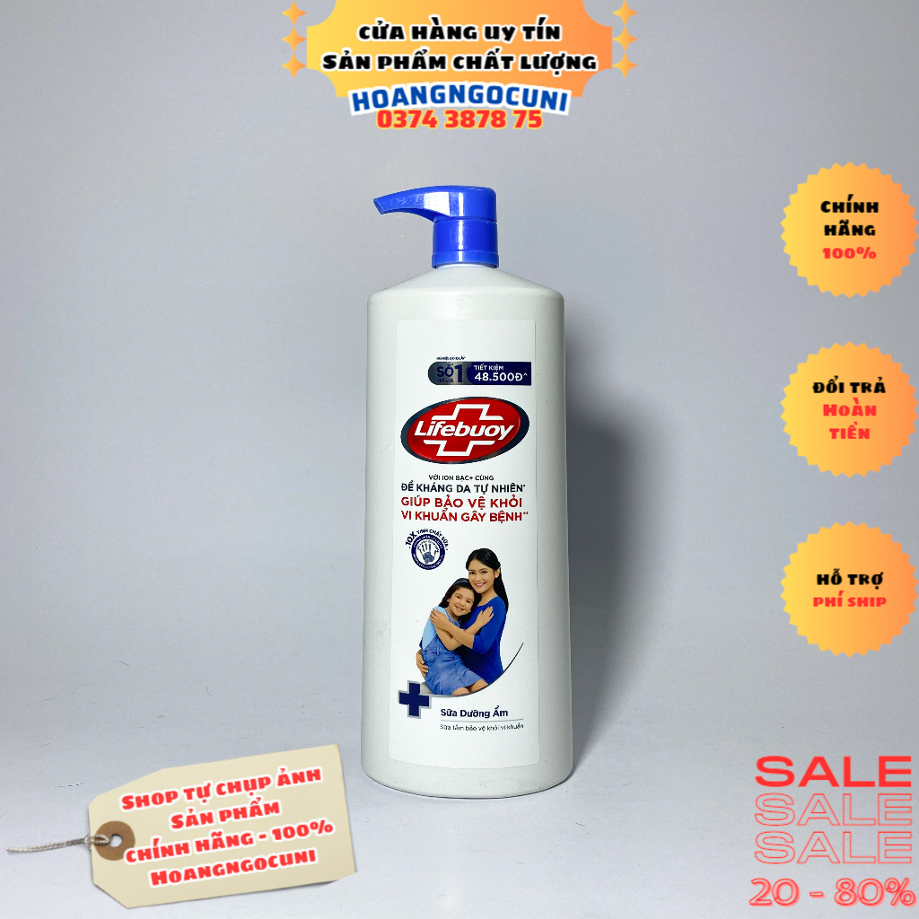 Sữa tắm Lifebuoy tinh chất vitamin chai lớn có vòi  800g đỏ bảo vệ vi khuẩn và xanh dưỡng ẩm da mẫu mới