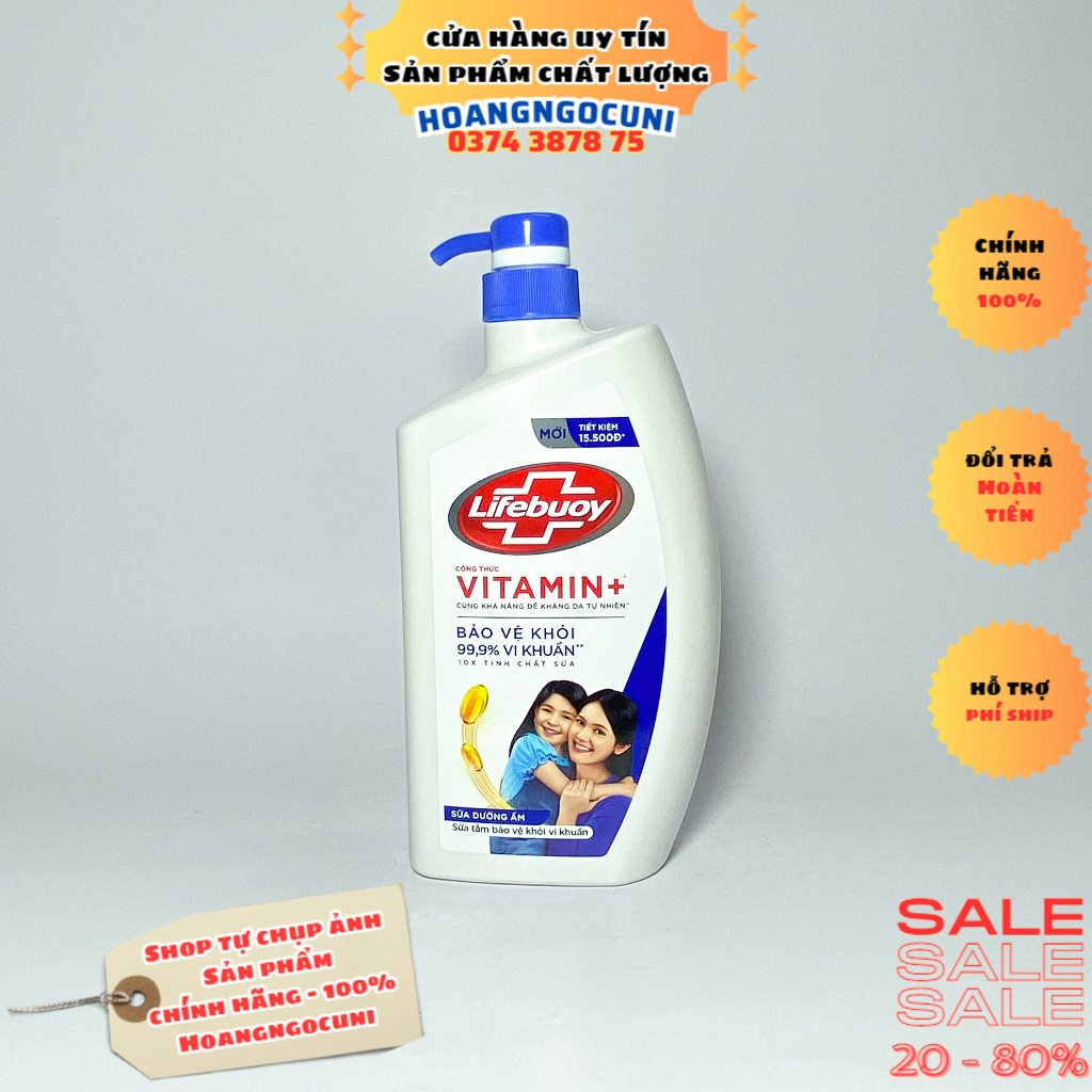 Sữa tắm Lifebuoy chai lớn có vòi 1.1kg đỏ bảo vệ vượt trội và xanh dưỡng ẩm da mẫu mới chính hãng