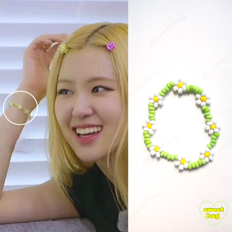 Vòng tay hạt cườm handmade hoa cúc cheap moment Rosé - BlackPink