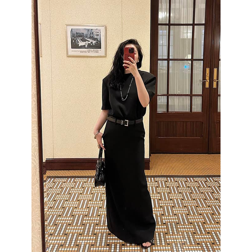 Set Áo Đôn Vai Chân Váy Dài Nhiều Màu Eclipse Clothing Công Sở Thanh Lịch Du Lịch Dạo Phố