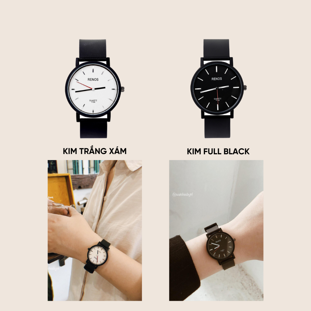 Đồng Hồ Nam Nữ Couple RENOS TRƠN Tif Watches Phong Cách Thể Thao Năng Động Chống Nước