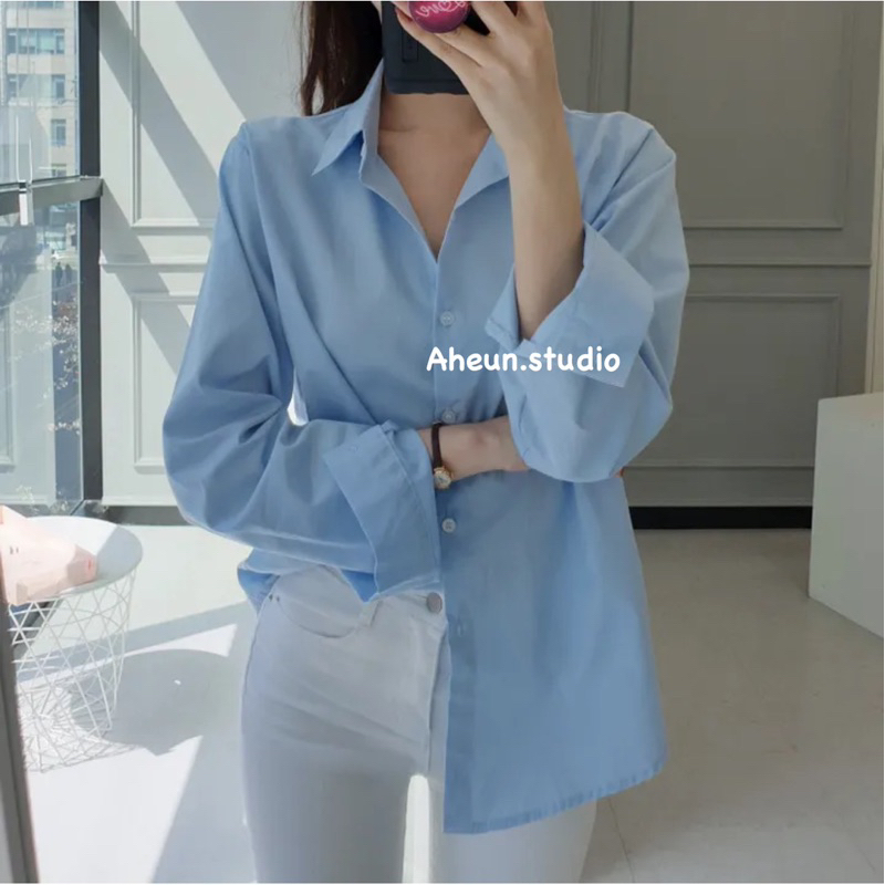 (có sẵn)Áo SƠMI BASIC SHIRT tone màu pastel Hàn Quốc | BigBuy360 - bigbuy360.vn