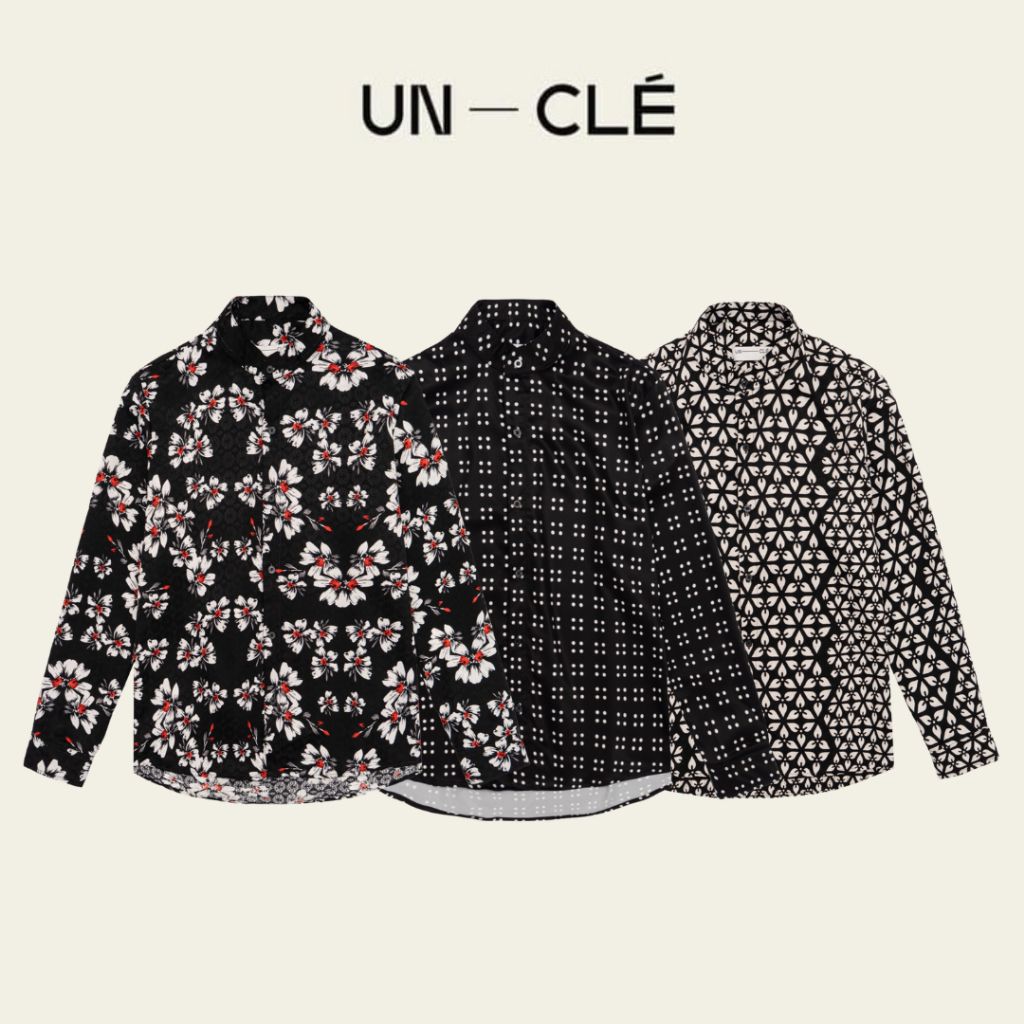 Áo sơ mi cổ tàu dài tay UNCLE SS23 Blanc Shirt