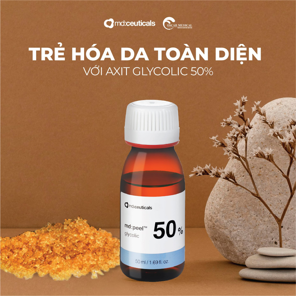 Thay Da Sinh Học Peel da Md:ceuticals Trắng Sáng, Căng Bóng & Se Khít Chân Lông, Giảm Viêm, Kiểm Soát Dầu Mụn 50ml