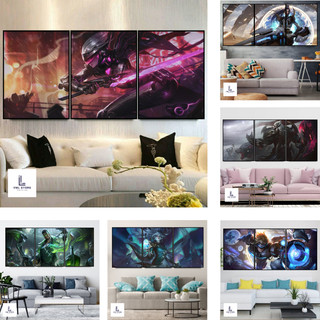 Bộ 3 Tranh Ghép Dán Tường Game Liên Minh Huyền Thoại,Tranh Formex Dày 5mm Dán Tường Decor Phòng Khách,Bàn Học