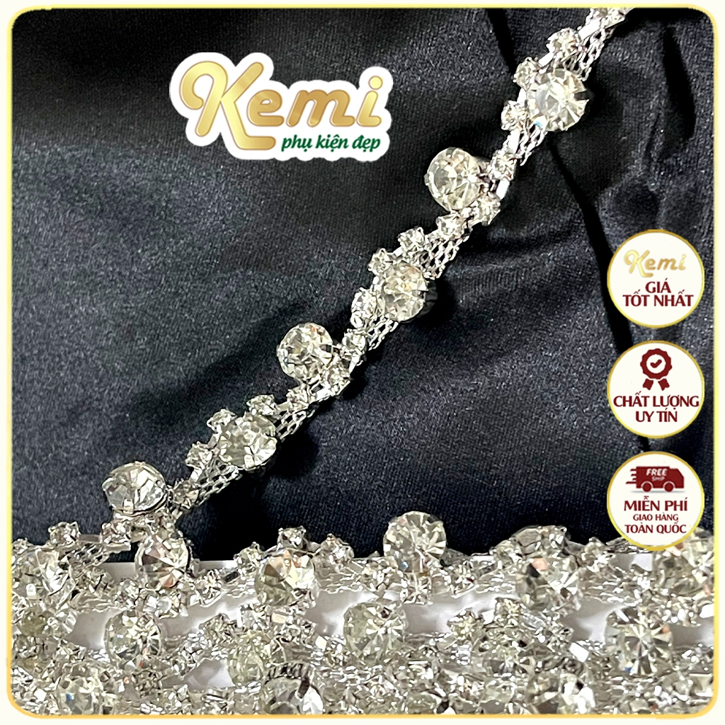 Chuỗi dây đá hình hoa baby sáng lấp lánh bling chất liệu bền đẹp