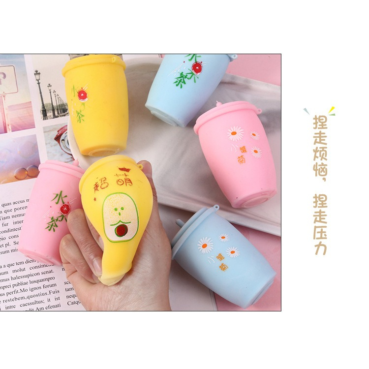 Đồ Chơi Bóp Xả Stress Hình cốc trà sữa phát sáng