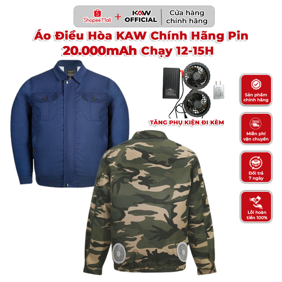 Áo Điều Hòa KAW Chính Hãng Pin 20000mAh Chạy 10-15H, Có Khả Năng Chống Nóng Và Chống Tia Tử Ngoại