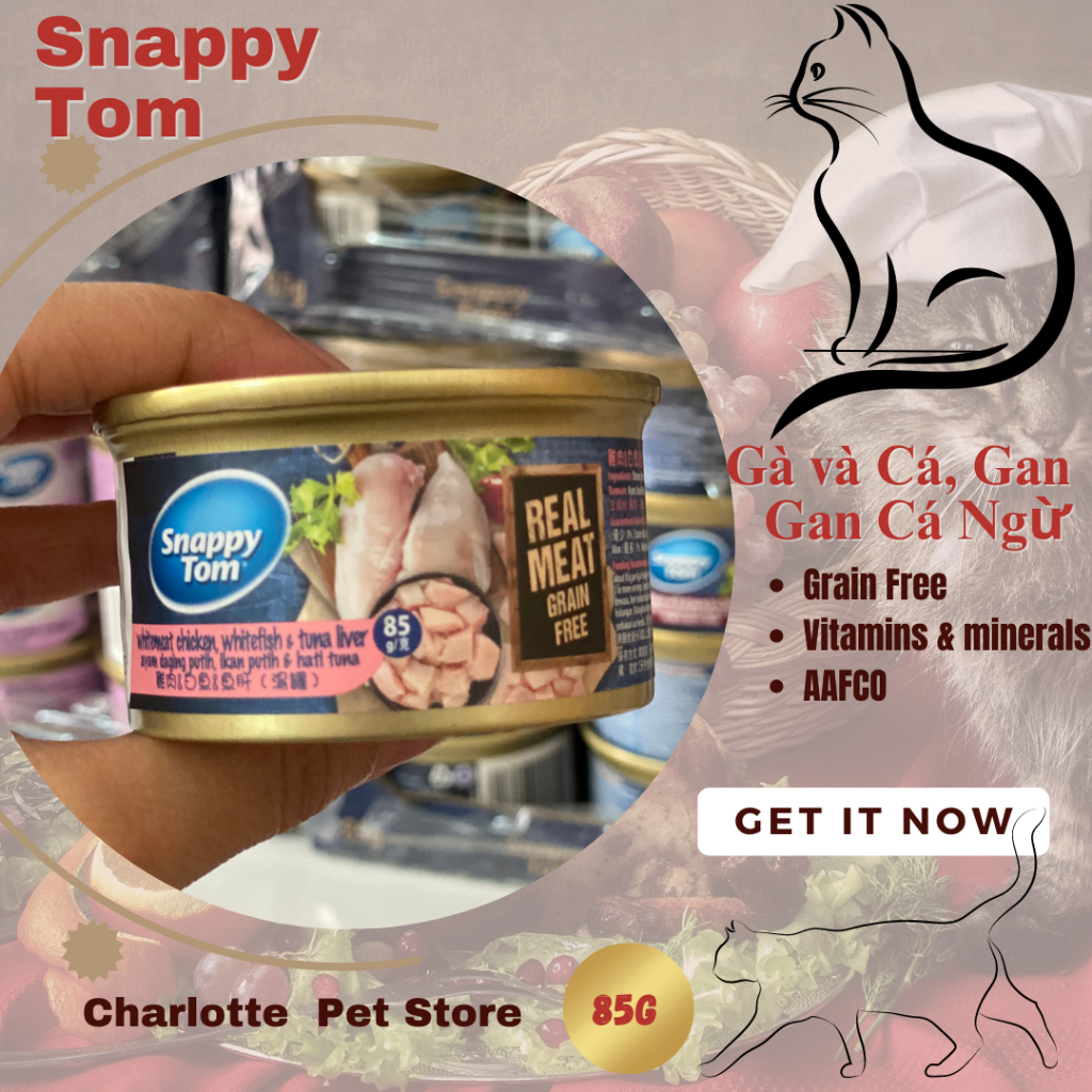 Lon Pate cho mèo Snappy Tom Premium Grain Free